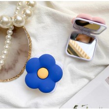  katlanabilir çiçek aynalı telefon tutacağı ve telefon ve tabletler ıçin stand ve popsocket -lacivert
