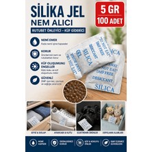Hobialem 100 Adet 5 gr Silikajel Nem Alıcı Silika Jel Rutubet Önleyici Küf Giderici Paket