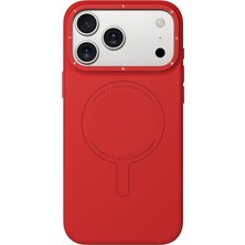 iPhone 17 Pro Max Uyumlu Kılıf M-Safe Şarj Özellikli Youngkit Morandi Serisi Kapak Kırmızı