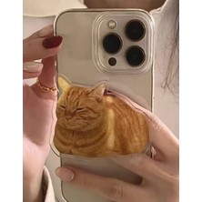  popsocket uykucu kurnaz kedi telefon tutucu, yapıştırmalı epoksi yüzey parmak tutucu standlı