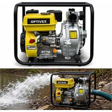 Optivex Benzinli Su Pompası Yukarı Dik Basma 70 mt 3 Inc 15 Hp Benzinli Su Motoru