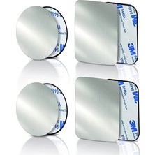  3m 4'lü metal plaka paketi, araç ıçi cep telefonu tutucu ıçin ınce metal plakalar, 2 yuvarlak ve 2 dikdörtgen telefon araç ıçi tutucu stant metal plaka magnetic mıknatıslı tutucular ıçin metal