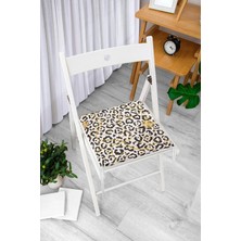 Rem Home Remhome Zebra Desenli Altın Detaylı Modern Fermuarlı Sandalye Minderi