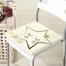 Rem Home Remhome Modern Yıldız Desenli Dijital Baskılı Fermuarlı Sandalye Minderi