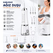 Asfal Şarjlı, Taşıma Çantalı Ağız Duşu Oral Irrigatör 320 ml Ipx7 Su Geçirmez 4 Modlu Diş Temizleme Cihazı