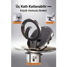 Belirtilmemiş Magsafe 360 Dönebilen Vantuzlu Araç Telefon Tutucu Plastik Malzeme ile Şık ve Fonksiyonel