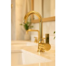 Empressco Altın Renkli Lavabo Bataryası, Şık Tasarım, 5 Yıl Garantili
