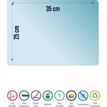 Decovetro Sünger Bob Mermer Desenli Cam Kesme Tahtası ve Sunumluk 25 x 35 cm