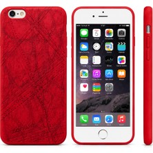 Telepark iPhone 6 Plus / 6s Plus Deri Görünümlü Silikon Telefon Kılıfı Darbe Korumalı