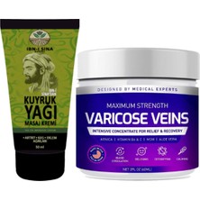 Ibn-I Sina 2 Tane  Dindirici Kuyruk Yağı Kremi Kas Sırt Bel El Ayak Kullanım 50 ml + Varicose Veins Maximum Strength Cream Varıslere Krem 150 ml