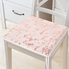 Rem Home Remhome Pudra Zemin Üzerinde Gölge Desenli Dijital Baskılı Modern Fermuarlı Sandalye Minderi
