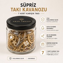 Akın Trend Takı Kavanozu 7 Li 316L Paslanmaz Çelik Karışık Takı Seti