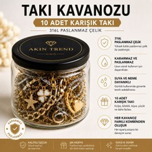 Akın Trend Takı Kavanozu 10 Lu 316L Paslanmaz Çelik Karışık Takı Seti