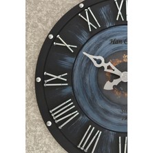 Han Clock Mai 3D Ahşap Duvar Saati (Çelik Cıvatalı) 60 cm