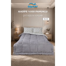 Uysal Yorgan Uysal Kadife Yorgan %100 Pamuklu Gri Çift
