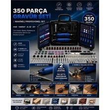 Optivex 350 Parça 2 Makineli Profesyonel 3500 Rpm Gravür Seti Kesme Taşlama Zımpara Oyma Motoru