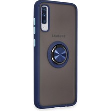 Eco Port Samsung Galaxy A70 Kılıf Montreal Yüzüklü Silikon Kapak - Lacivert