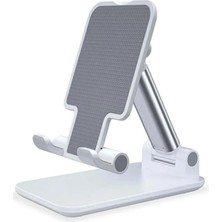 Belirtilmemiş Profesyonel Masaüstü Tablet ve Telefon Tutucu Stand Beyaz 2 Kademeli Uzunluk Ayarlı Beyaz Beyaz Belirtilme