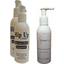 Hintohu Hipup Hip Enlargement Cream Kalça Kaldırma , Vücut Kremi 120 ml 2 Adet+Breastgain Toparrlayıcı Göğüsbakım Kremi