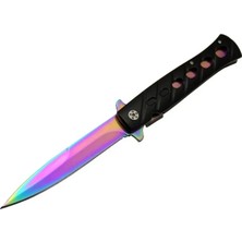 Eco Port Venom K033 Gökkuşağı Kamp Çakı 23CM- Yarı Otomatik, Kemerlikli
