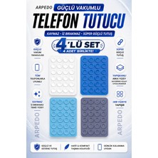  4’lü güçlü vakumlu telefon tutucu - silikon vantuzlu