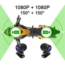 Eco Port Motosiklet Kamerası Full Hd 1080P,150° Geniş Açı 3.0 Ekran Çift Ön–arka Kamera Wifi Destekli Gprs Özellikli