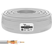 Poke 2+1 Cctv 0.22 Kamera Kablosu Gold 250MT PK-1388