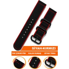Cobra 20MM-22MM Saatlerle Uyumlu Premium Nato Kumaş Tekstil Saat Kordonu Kayışı F39XWDB-BR