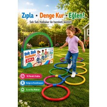 NeUygun Sek Sek Halka Oyunu | 10 Renkli Halka Birleştirmeli Parkur Oyuncağı | Denge ve Koordinasyon Eğitici Oyuncak