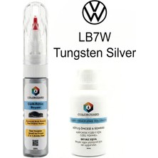 COLORGUARD Volkswagen LB7W Tungsten Silver İğneli & Fırçalı Şişe Rötuş Boyası ve Yüzey Temizleme Solüsyonu Seti