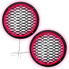 Poke Kırmızı Neon Ledli 20 cm Midrange Hoparlör Kapak 2 Adet
