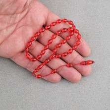 Lapisdo Ateş Kehribar Beyzi Kesim Sistemli Bilek Boy 5X8MM Tesbih Kırmızı