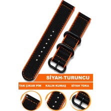 Cobra 20MM-22MM Saatlerle Uyumlu Premium Nato Kumaş Tekstil Saat Kordonu Kayışı F39XWDB-BT