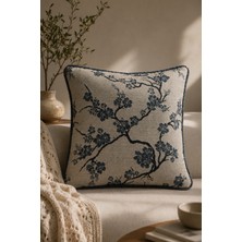 Needle Sakura Mavi Kırlent Kılıfı (45X45)