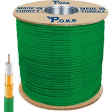 Poke 64 Tel Gold Anten Uydu Kablosu Rg6/u6 1.02 Yeşil 300 Metre PK-1365