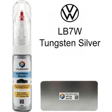 Colorguard Volkswagen LB7W Tungsten Silver Iğneli ve Fırçalı Özel Tasarım Şişe Rötuş Boyası ve Profesyonel Rötuş Çeliği Seti