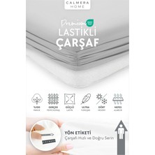 Calmera %100 Pamuk Penye Lastikli Çarşaf | Tek Kişilik | Açık Gri - 90 x 200 cm