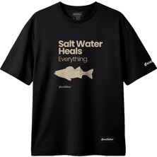 Balıkçılık Temalı Tişört - Salt Water Heals Everything