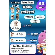Birikiyedi Okul Etiketi Kalem Defter Etiketi Özel Isim Yazılabilen Etiket 60 Adet Sevimliköpekler/dog