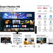 Samsung 32 Inç Fhd Akıllı Eğlence Sistemli Wi-Fi Bağlantılı LED Ekran 1920 x 1080 Çözünürlük, Wi-Fi Bluetooth Uyumlu Hoparlörlü Tizen Işletim Sistemli