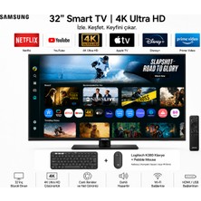 Samsung 32" Smart Monitör M7 4K 60 Hz + Klavye ve Mouse + Duvar Askı Aparatı