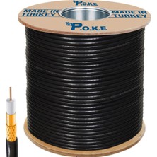 Poke 64 Tel Gold Anten Uydu Kablosu Rg6/u6 1.02 Siyah 300 Metre PK-1374