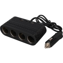 Tastech 12-24V Çift USB - Type-C 120W 80CM Kablolu 4'lü Araç Çakmak Çoklayıcı Şarj Cihazı Car Charger