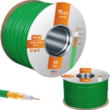 Poke 48 Tel Gold Anten Uydu Kablosu Rg6/u6 0.80 Yeşil 100 Metre PK-1323