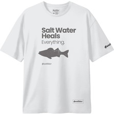 Balıkçılık Temalı Tişört - Salt Water Heals Everything