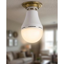 Belle Fusion Mey Ithalat® Şarjlı LED Ampul 6500K Soğuk Beyaz E27 Duy Enerji Tasarruflu