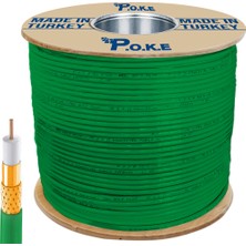 Poke 64 Tel Gold Anten Uydu Kablosu Rg6/u6 1.02 Yeşil 500 Metre PK-1366
