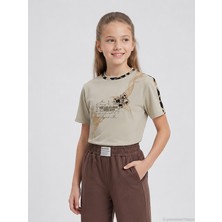 Beneti Kız Çocuk 10-14 Yaş Tişört - Bej