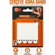 Alıç Çift Taraflı Bant Çerçeve Asma Bandı 5 Çift (10 Parça) Çift Taraflı Güçlü Yapışkanlı Duvar Montaj Bandı Delmeden Çerçeve Poster Dekor Asma Max 2.5 kg