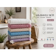 Vivesta Home 6'lı Pamuklu El ve Yüz Havlusu Seti 50X90 cm | Premium Kalite, Yüksek Emici, Yumuşak Dokulu, Dayanıklı